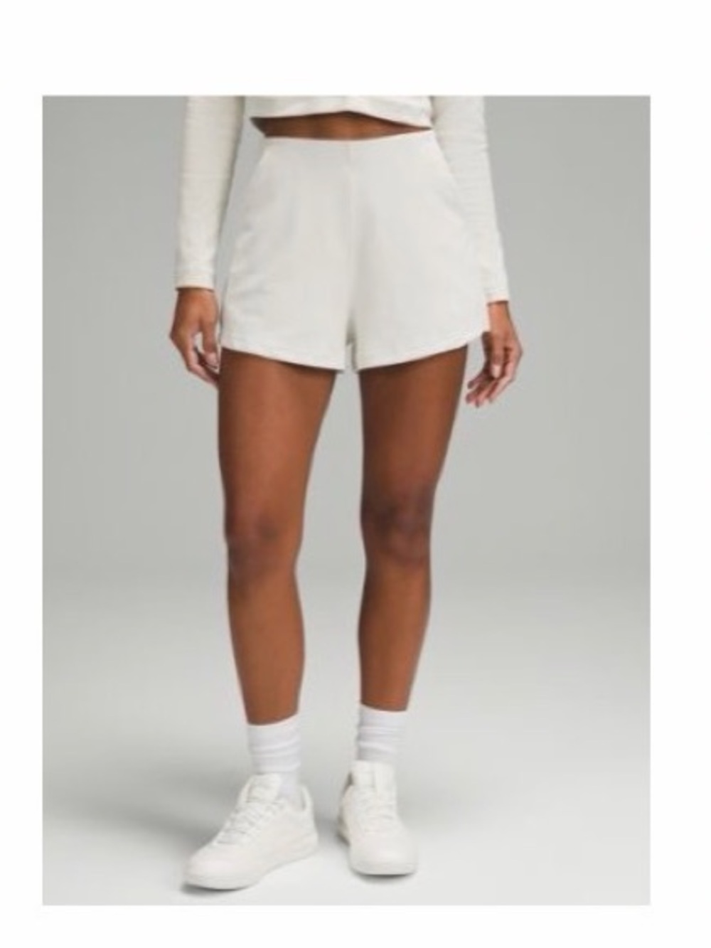 Lululemon - ribbed soft stream high rise shorts.